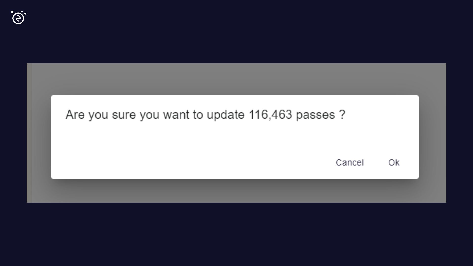 Push update modal: pass count