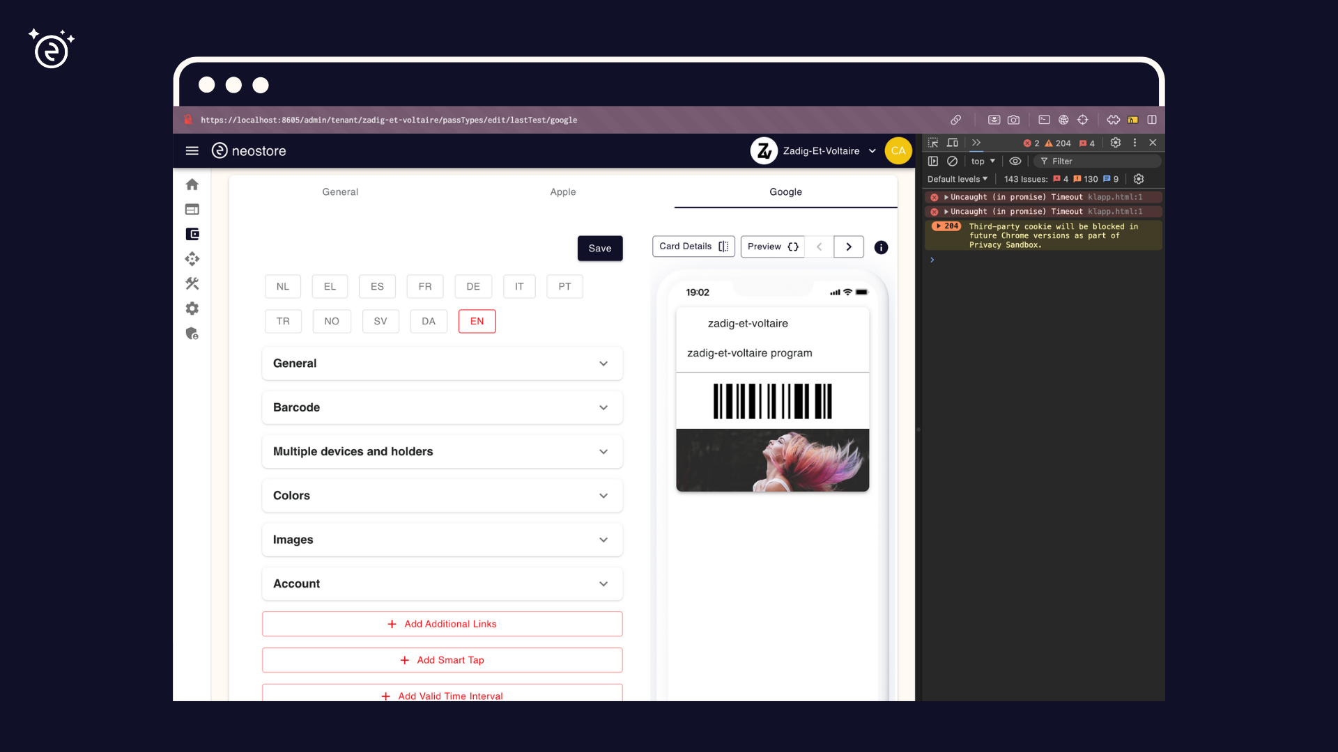 Available languages component bug fix