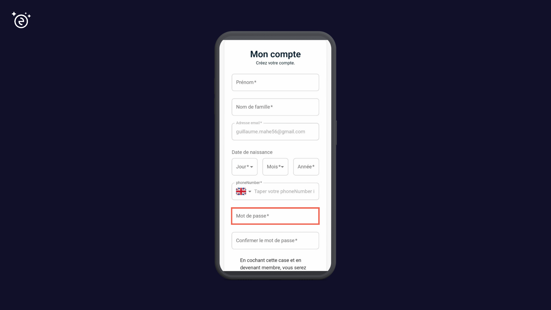 Password fields in forms