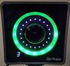 A PrimeX camera with the ringlight displaying the light green color. 