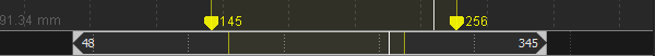 The Working range of a take set from the Graph View pane. 