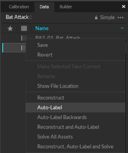 Auto-labeling a Take.