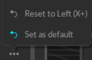 Options to set a new default (or reset) a setting when exporting data in Motive. 