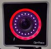 A PrimeX camera with the ringlight displaying the Red color. 