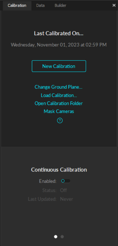 The Calibration pane.