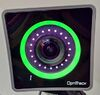 A PrimeX camera with the ringlight displaying a solid green color. 
