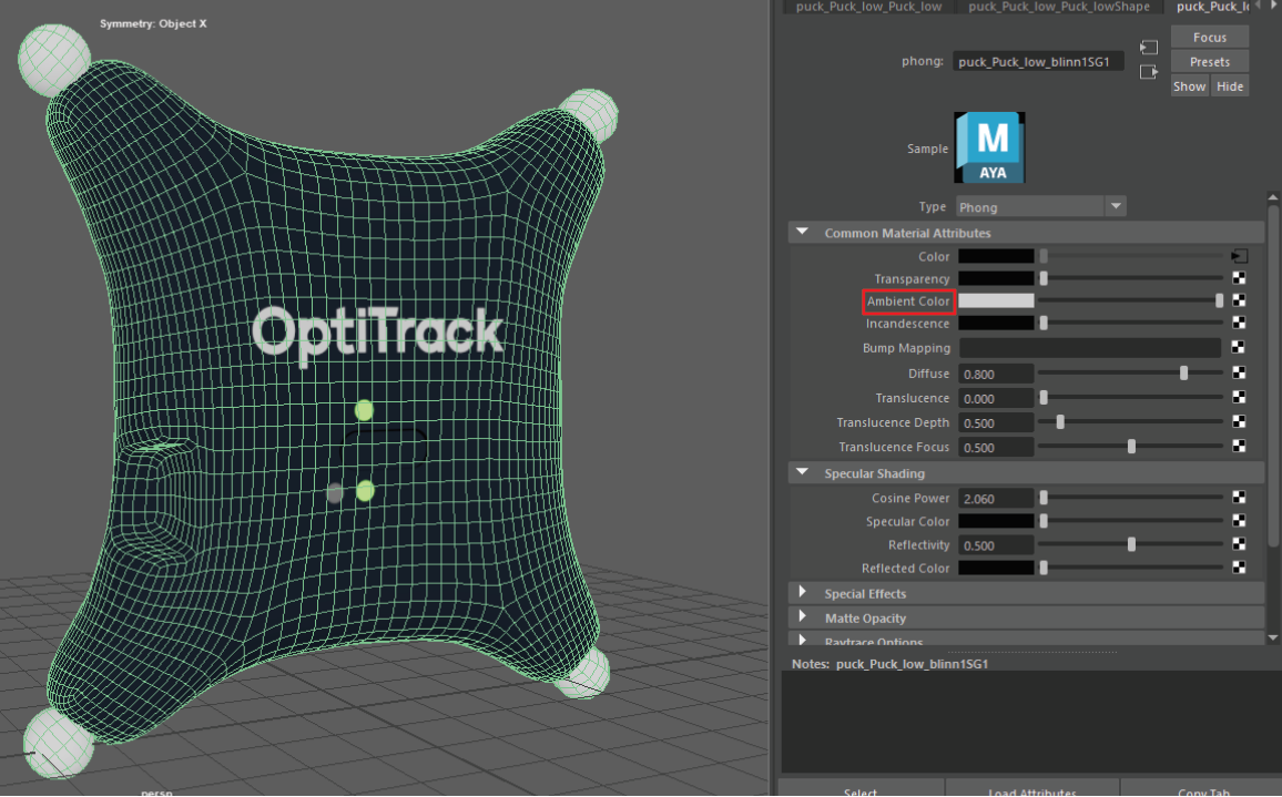 An OBJ file of the OptiTrack Active Classic puck in Maya.
