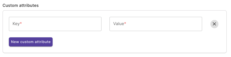 Custom attribute key and value fields