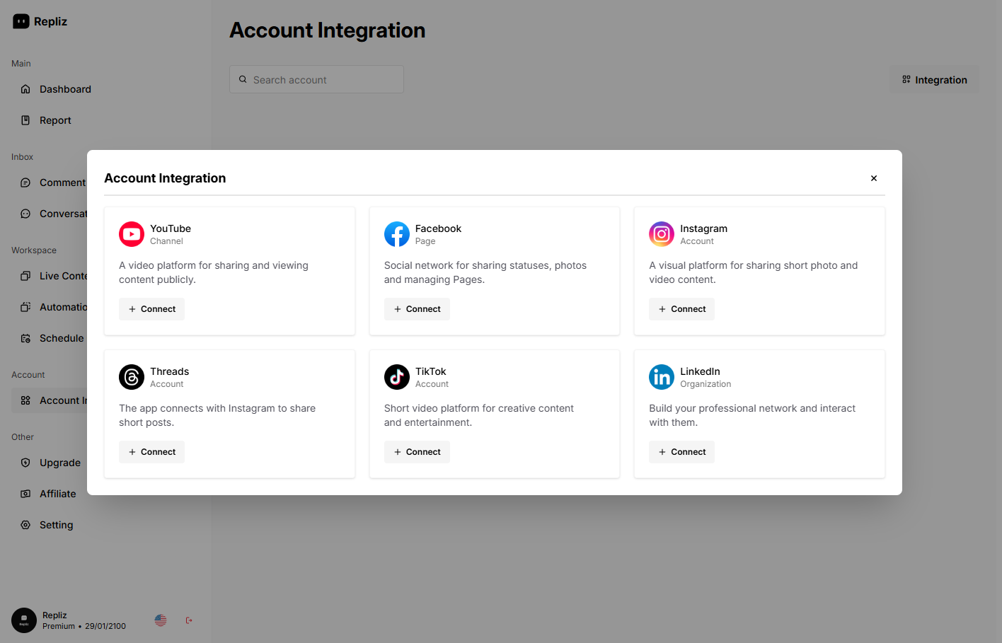 Dialog Account Integration