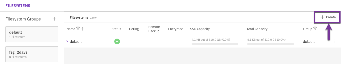 Create filesystem