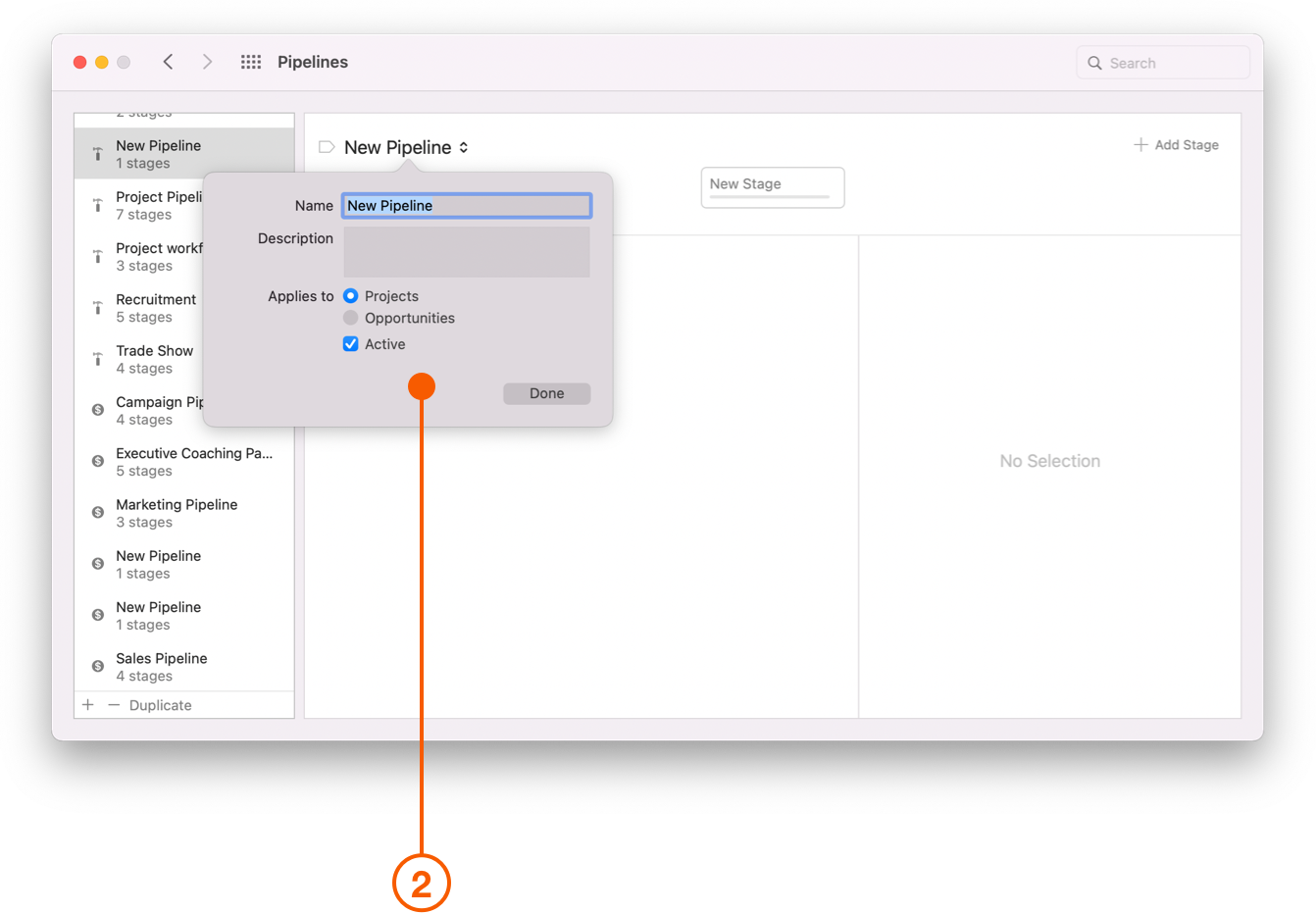 Pipelines preferences showing New Pipeline