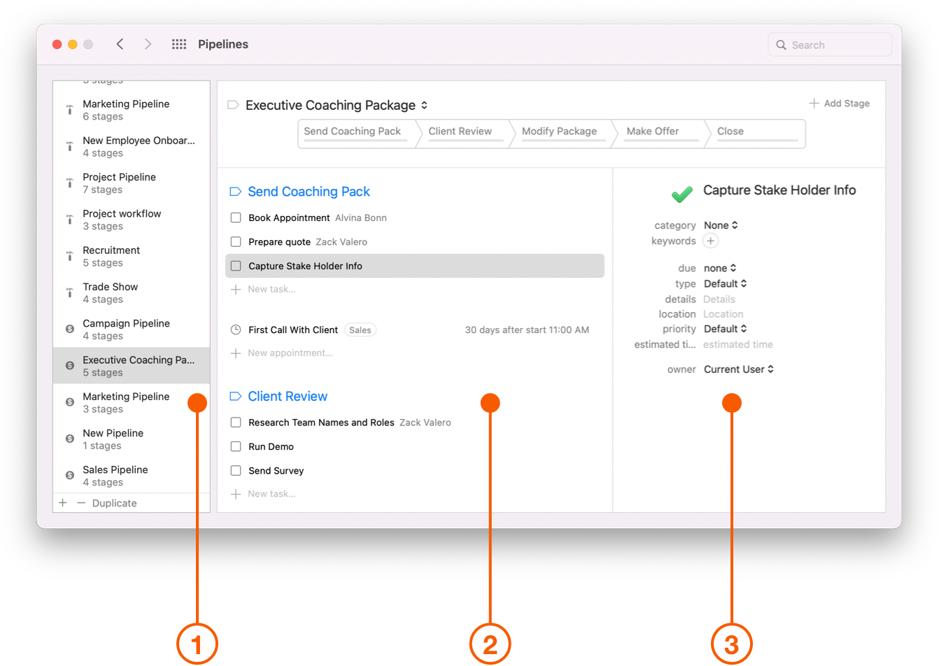 Pipelines preferences showing Stages and Tasks