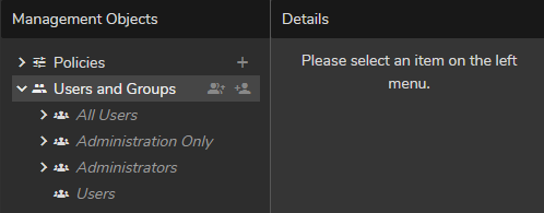 Users and Groups Management Object