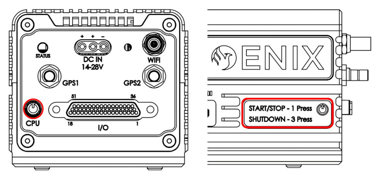 CPU Button on the front-panel of the NavBox