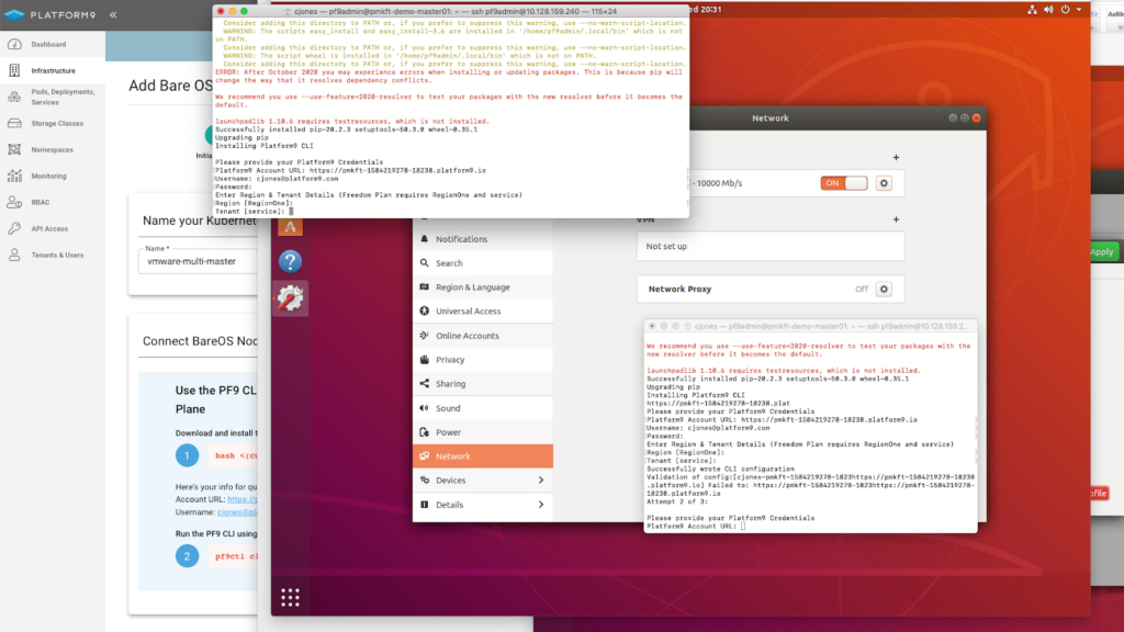 CLI Installation Tenant and Region Selection