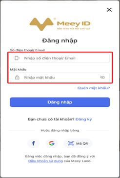 Giao diện đăng nhập
