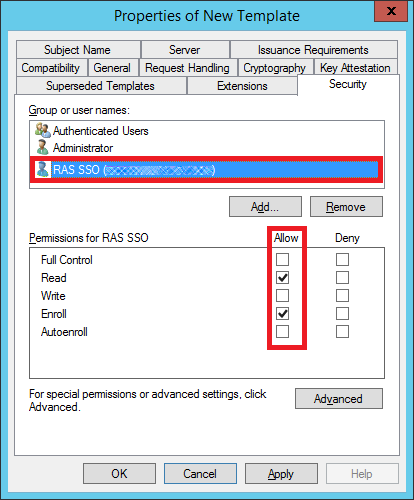 Security tab