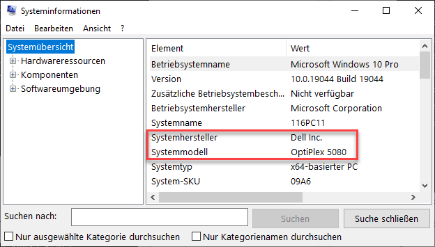 Abbildung 4: Systeminformationen