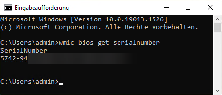 Abbildung 2: Ausgabe der Seriennummer