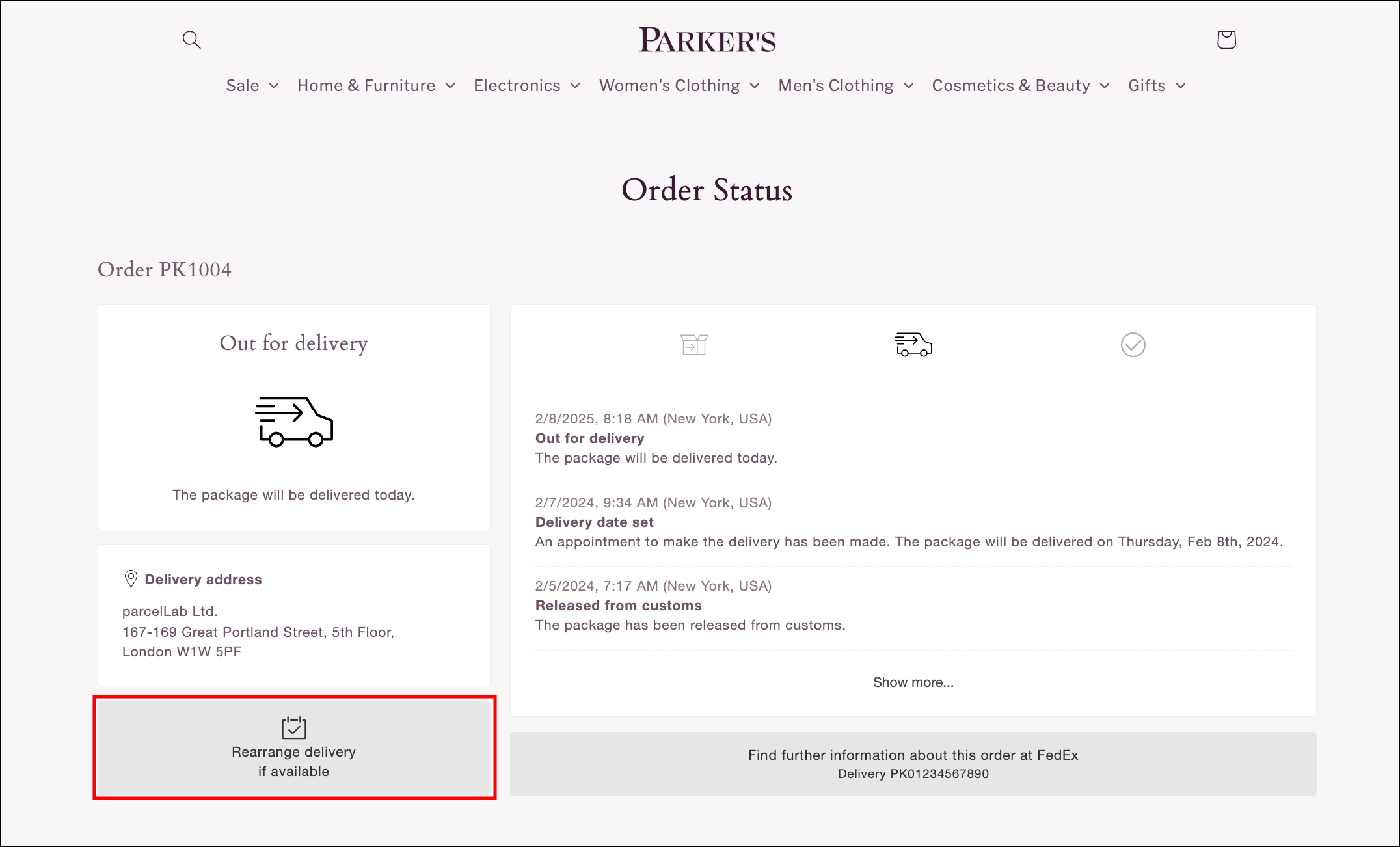 Reroute delivery option