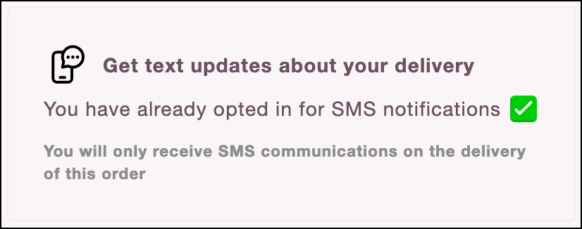 SMS opted-in message