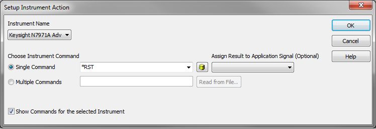 Setup Function Block for Instrument Action