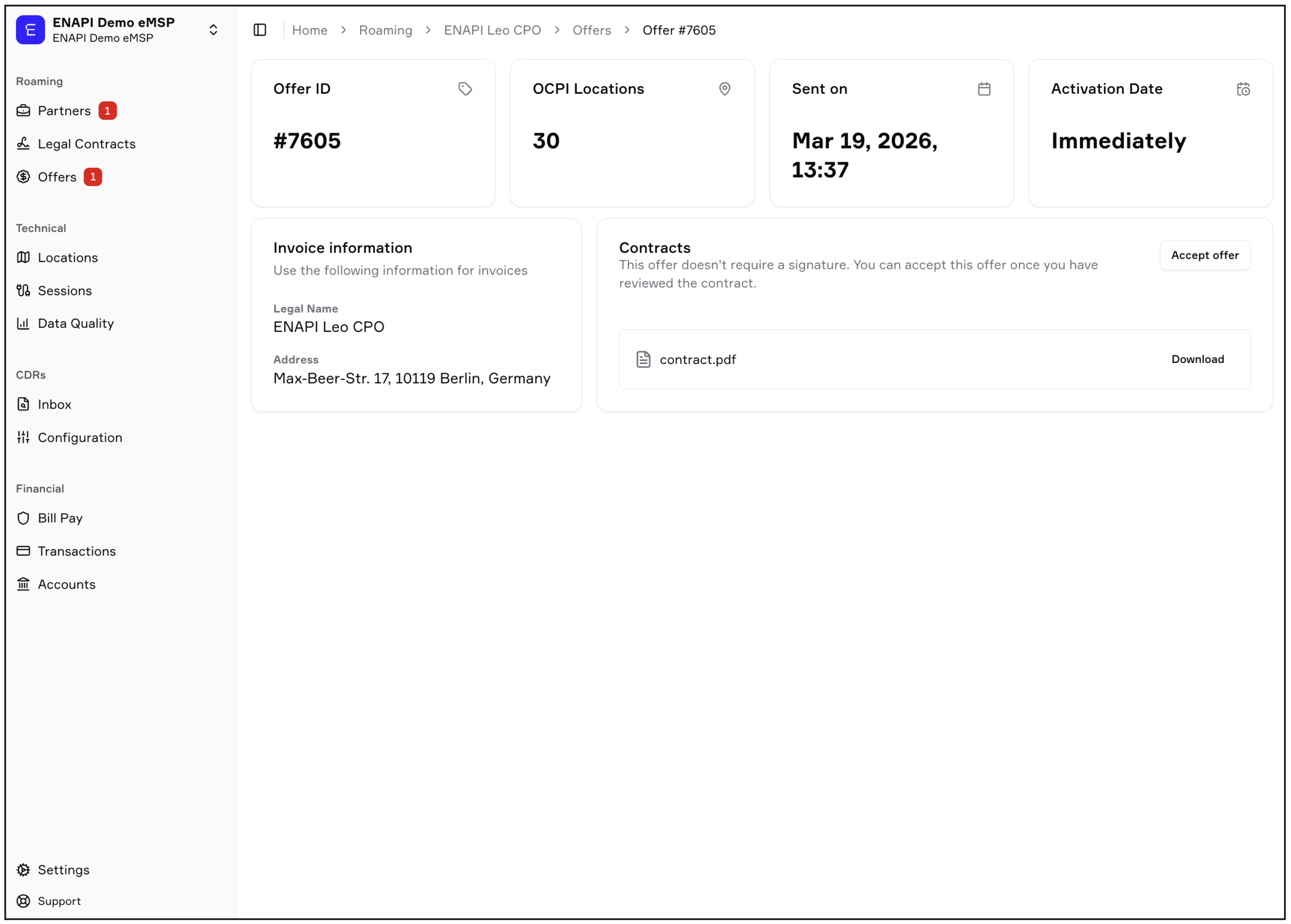 Offer detail page.