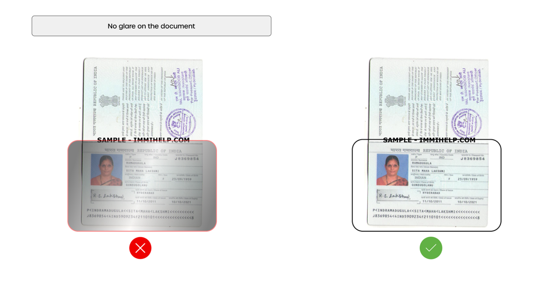 No Glare on the document