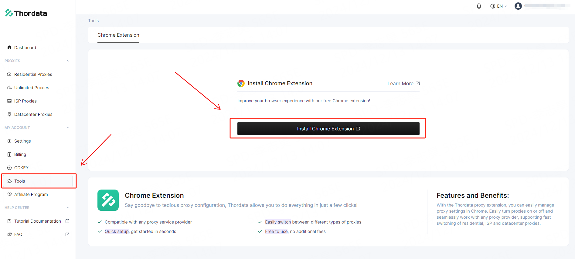 Install the ThorData Google Extension