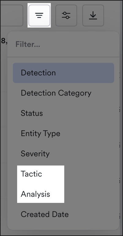 the icon for an issue filter looks like three cascading lines