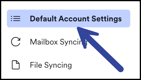 click default account settings