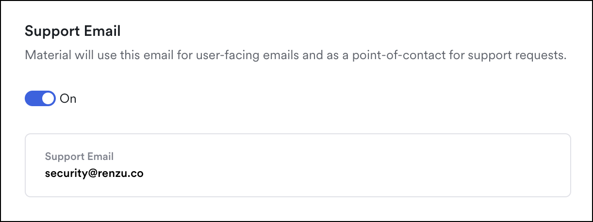 Update your support email under settings in End User Support