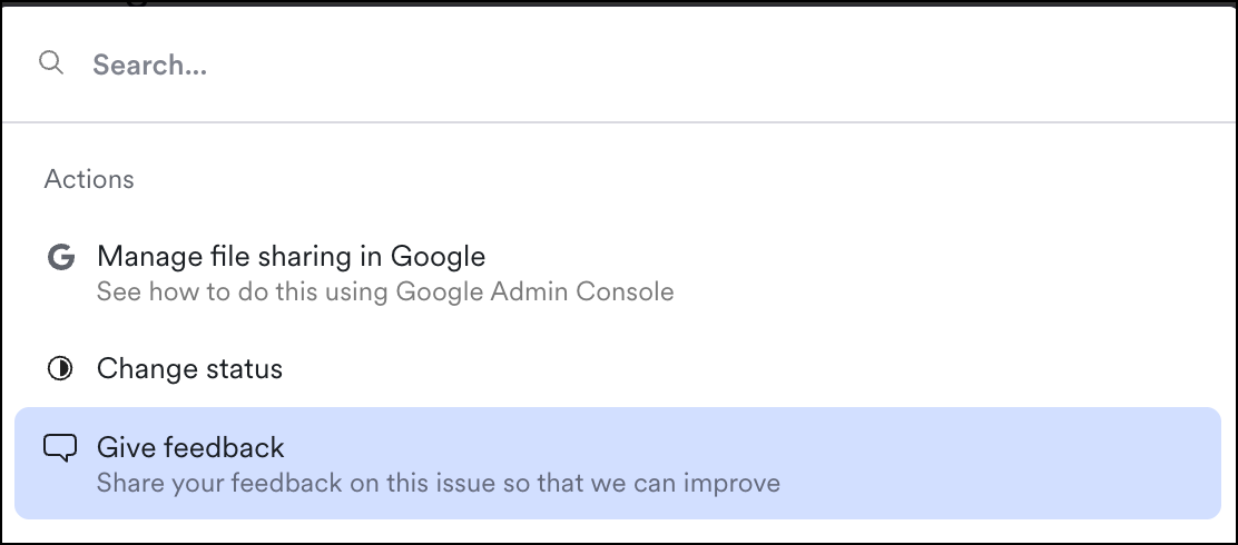 use the keyboard shortcut command plus k to find the give feedback option