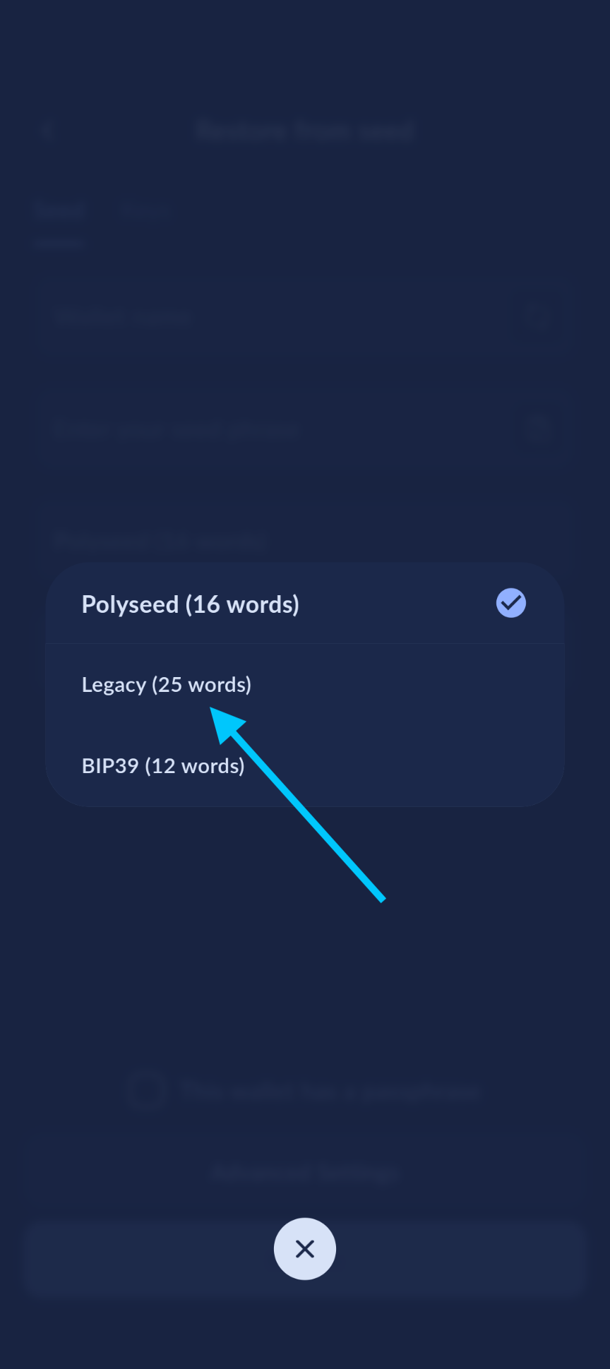 Change to Legacy seed type
