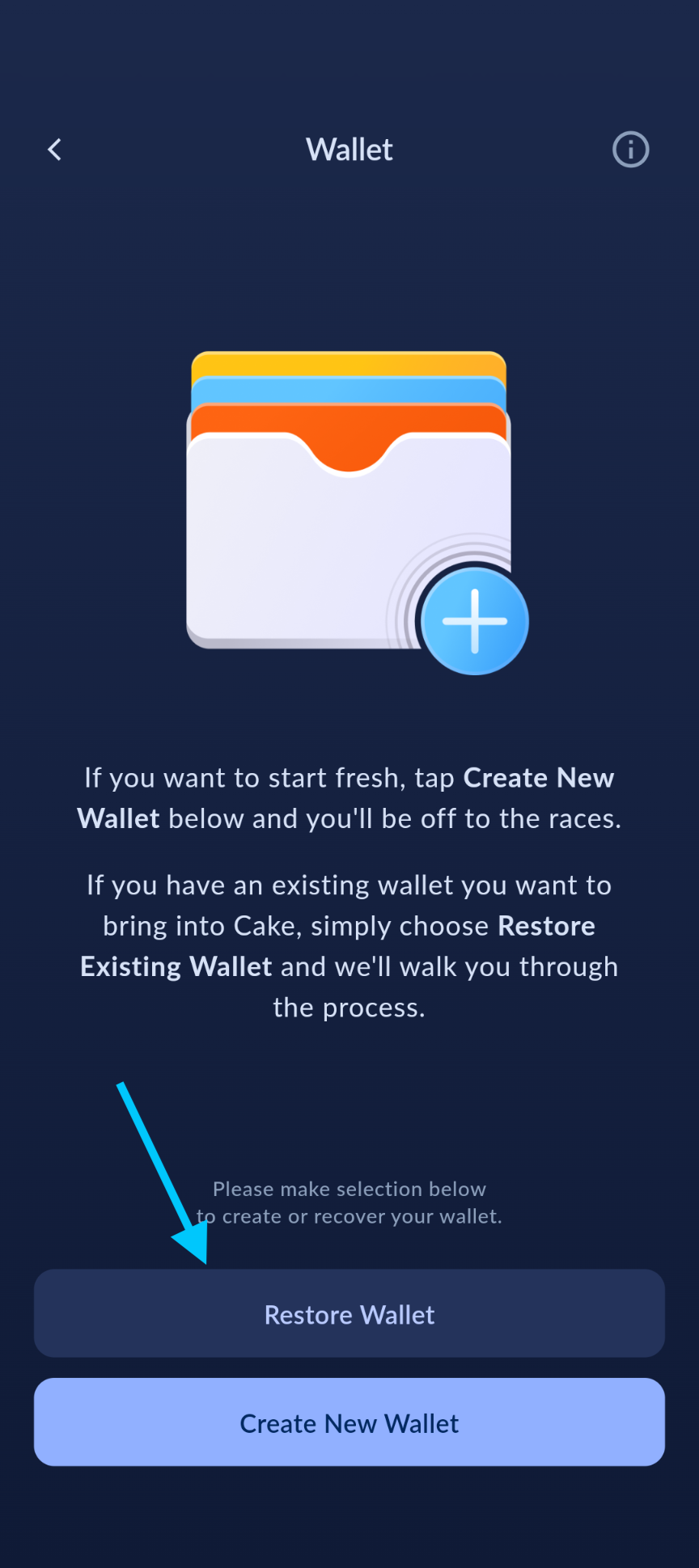 Choose Restore Wallet