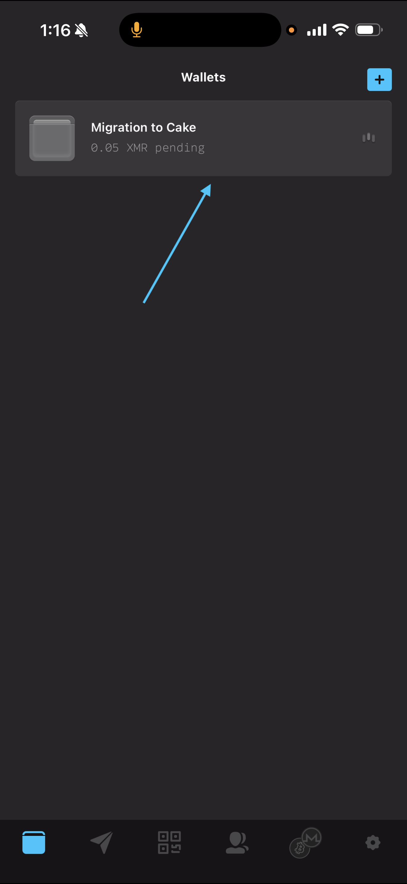 Choose your wallet in MyMonero