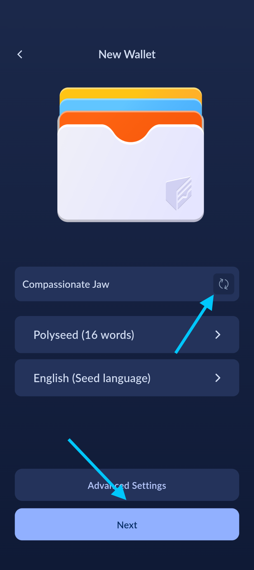 Create your wallet's name