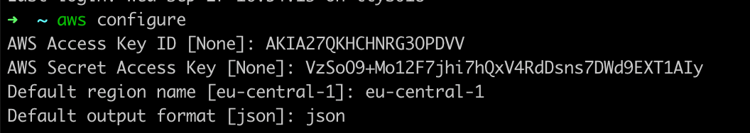 aws configure example