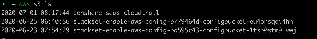 aws s3 ls output