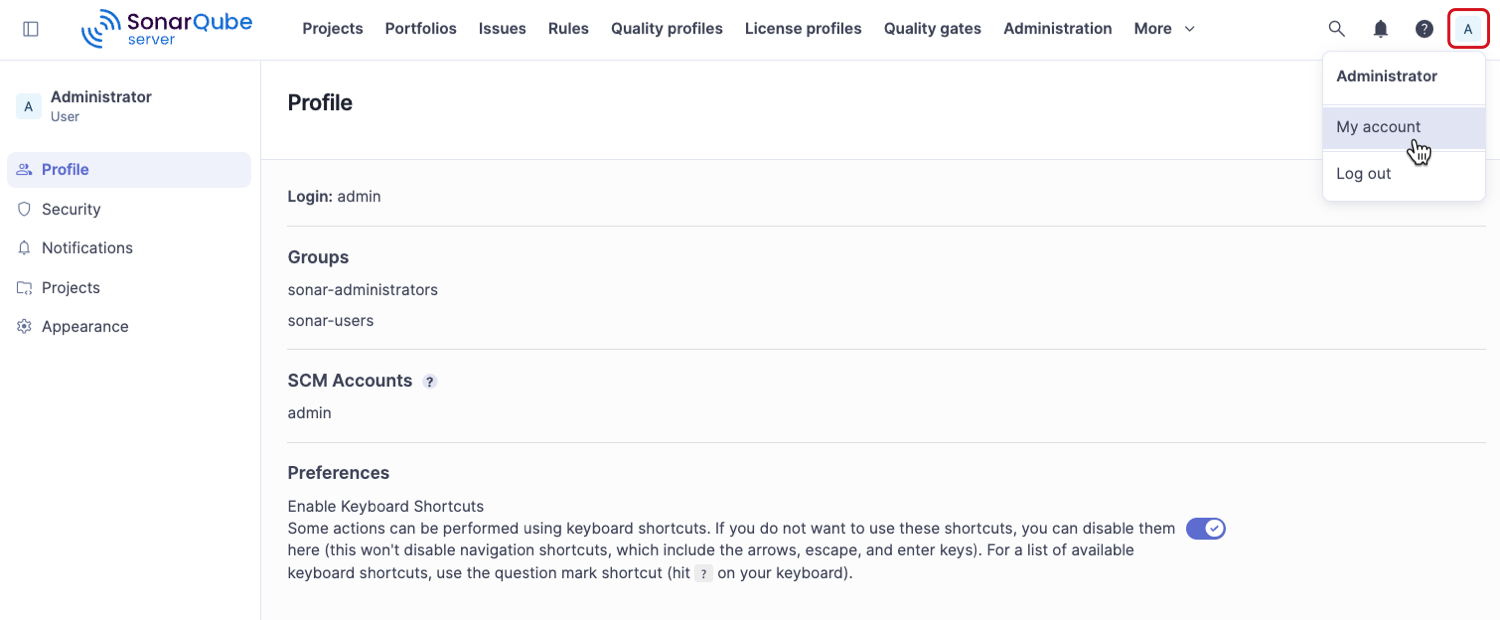 Accessing your account settings