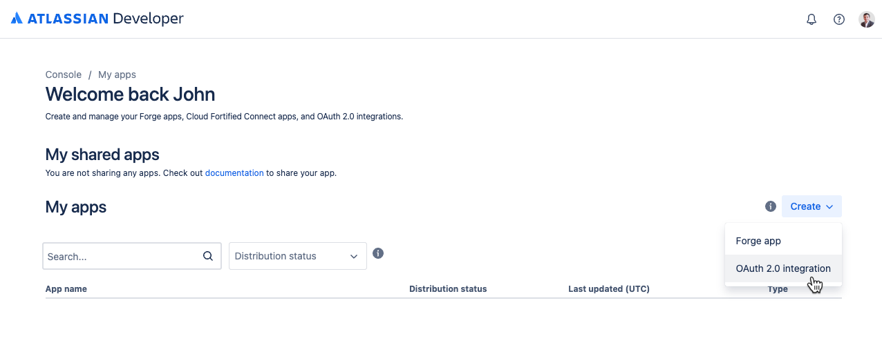 Creating OAuth 2.0 integration
