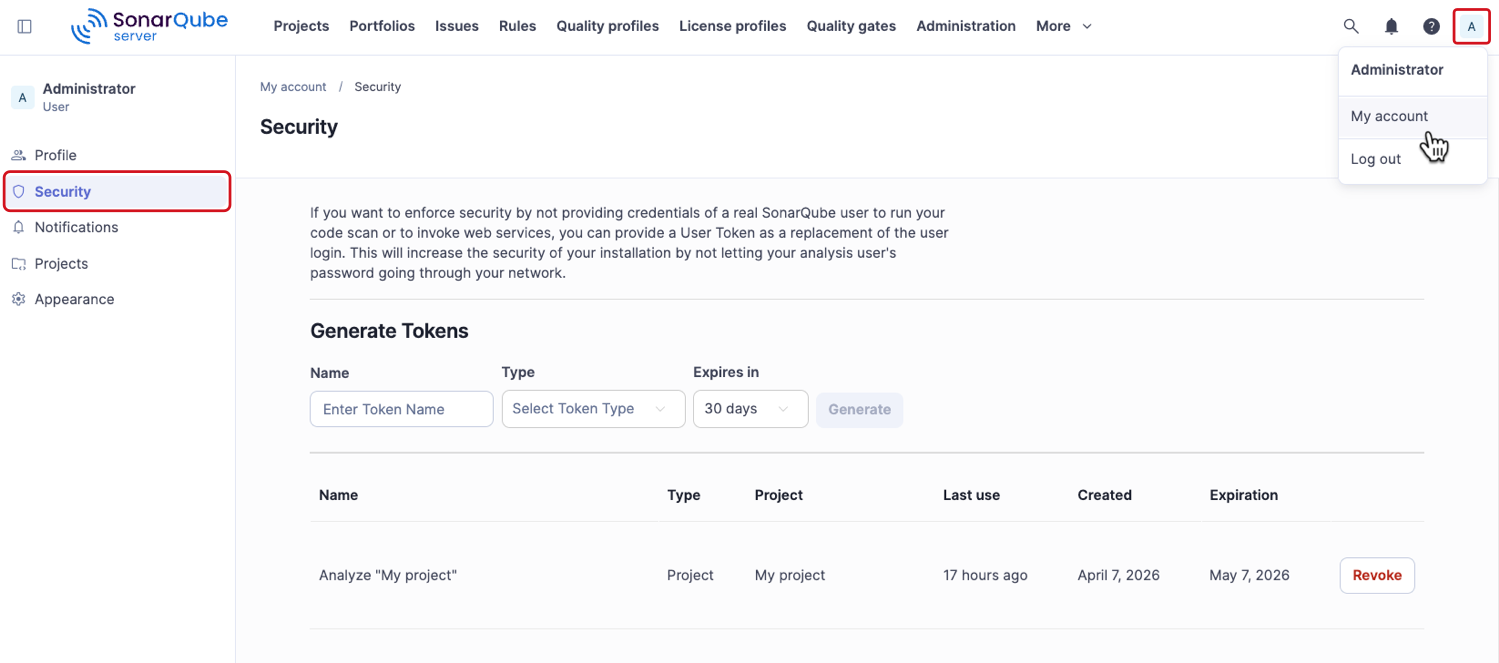 Generating a new token