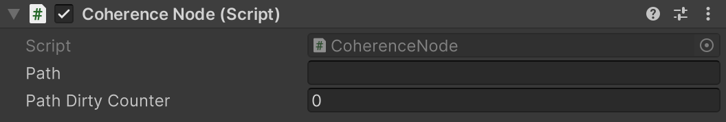 A CoherenceNode before pressing Play