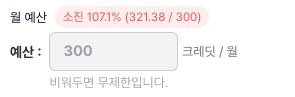 월 예산 소진 배지