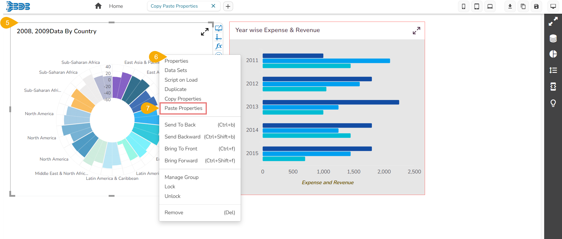 Copy Paste Chart Properties Governed Dashboards
