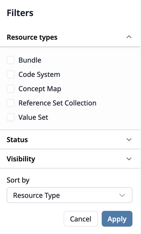 Resources Page Advanced Filter