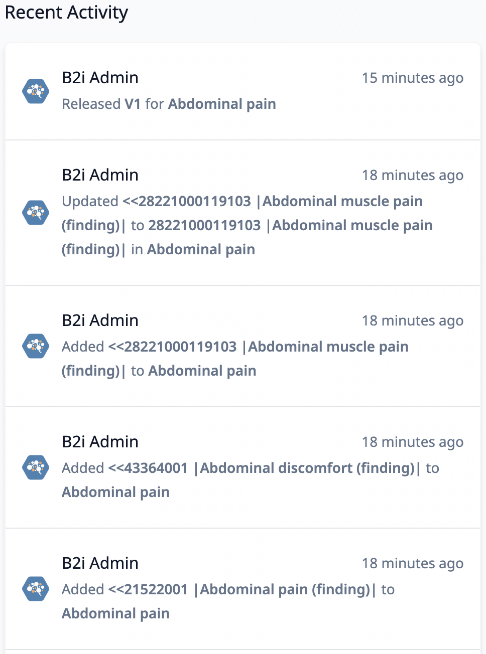 Recent Activity Section