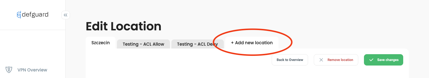 Adding a new location