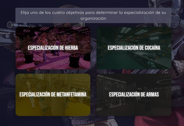 Menú de Especialización