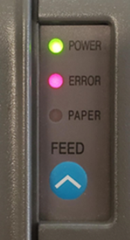 Image showing red error light lit on printer
